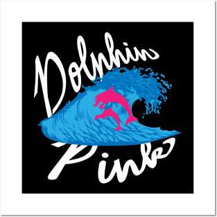 Making Waves with Pink Dolphin Wave: Explore the World of Surfing Pink River Dolphins Posters and Art